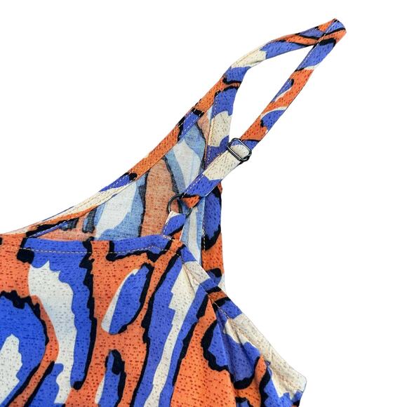 Cabi Womens tank blouse Style 5040 orange purple pattern button down Size XS - Picture 4 of 8